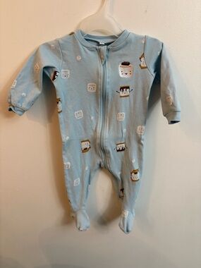 Pekkle S'mores Print Zip-Front Footed Pajamas 6 months